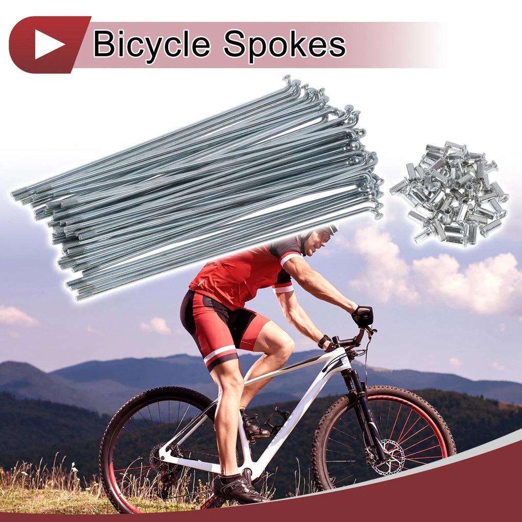 Bike Wheel Spokes 185mm Replacement Set for 10G Bicycle Wheels (—)