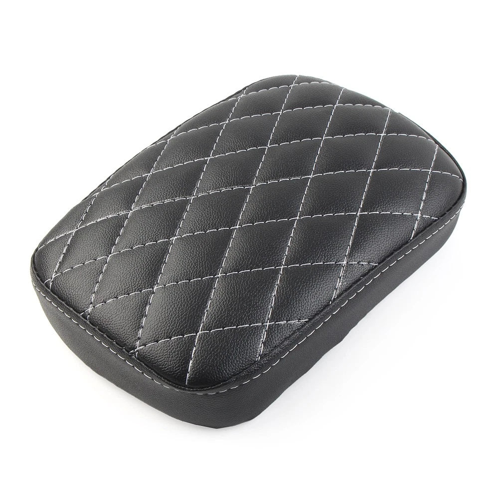 Rear Passenger Seat Pillion Pad with Diamond Pattern for Harley Dyna