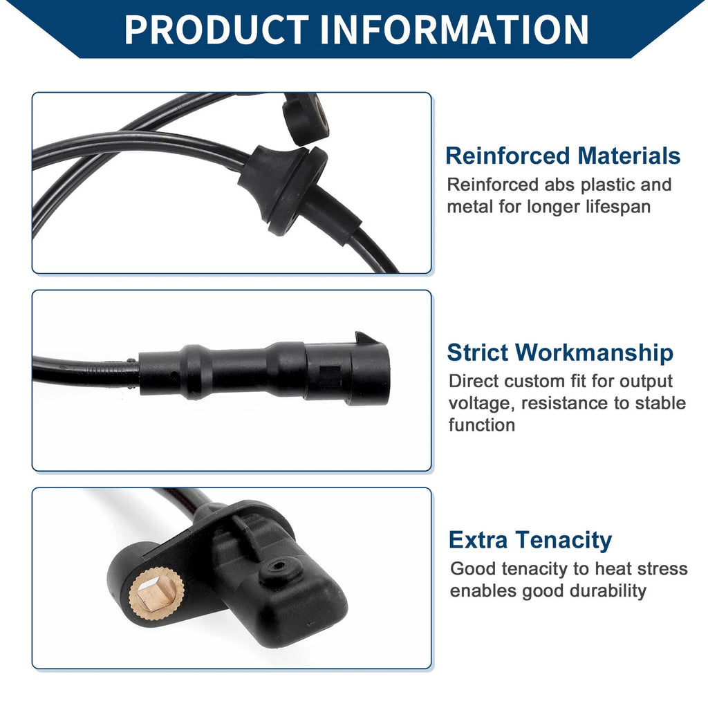 ABS Wheel Speed Sensor Front Left Replacement for Dodge Stratus (2001–2006)