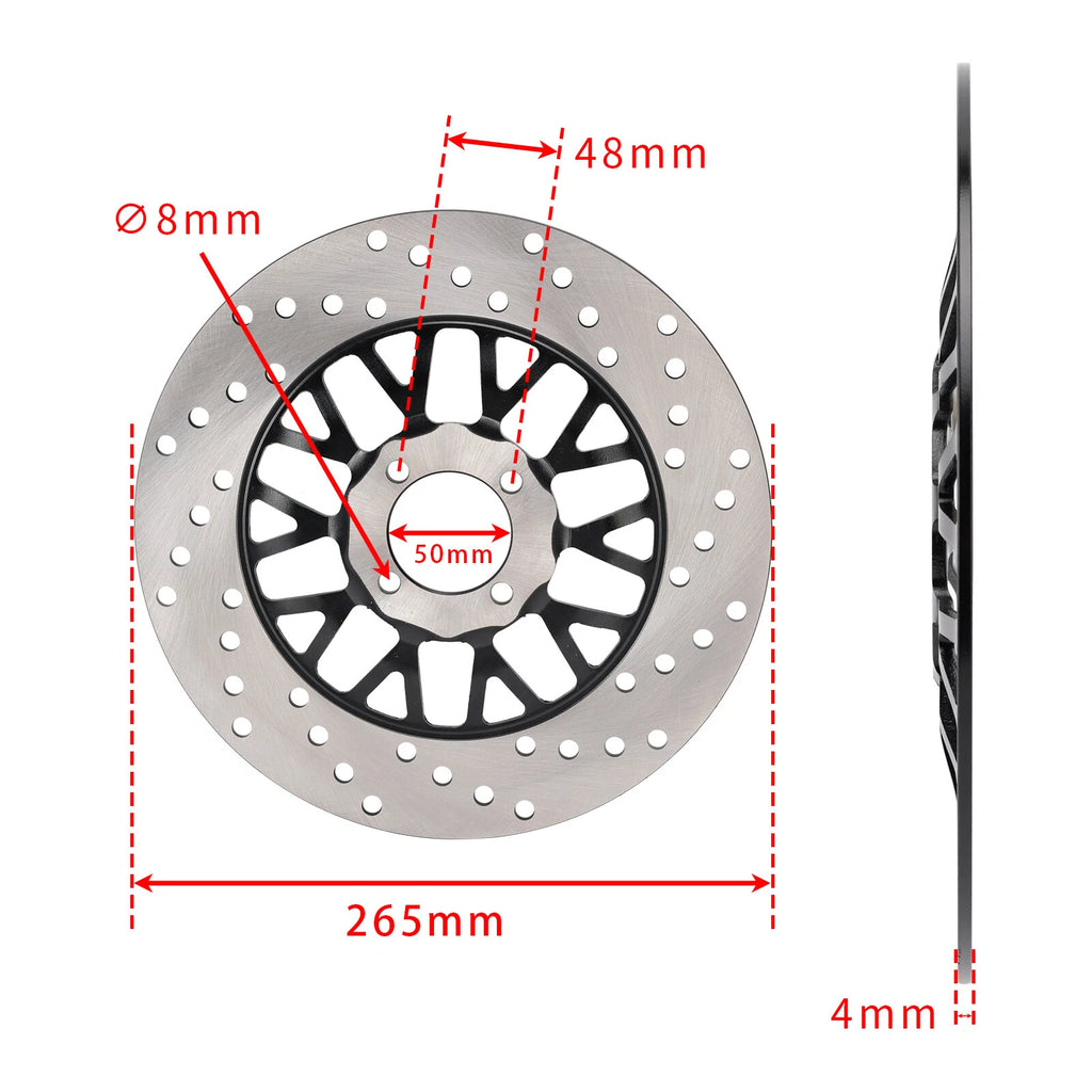 Front Solid Brake Disc Rotor 265mm for Motomel Skua 150 V6 (2015–2023)