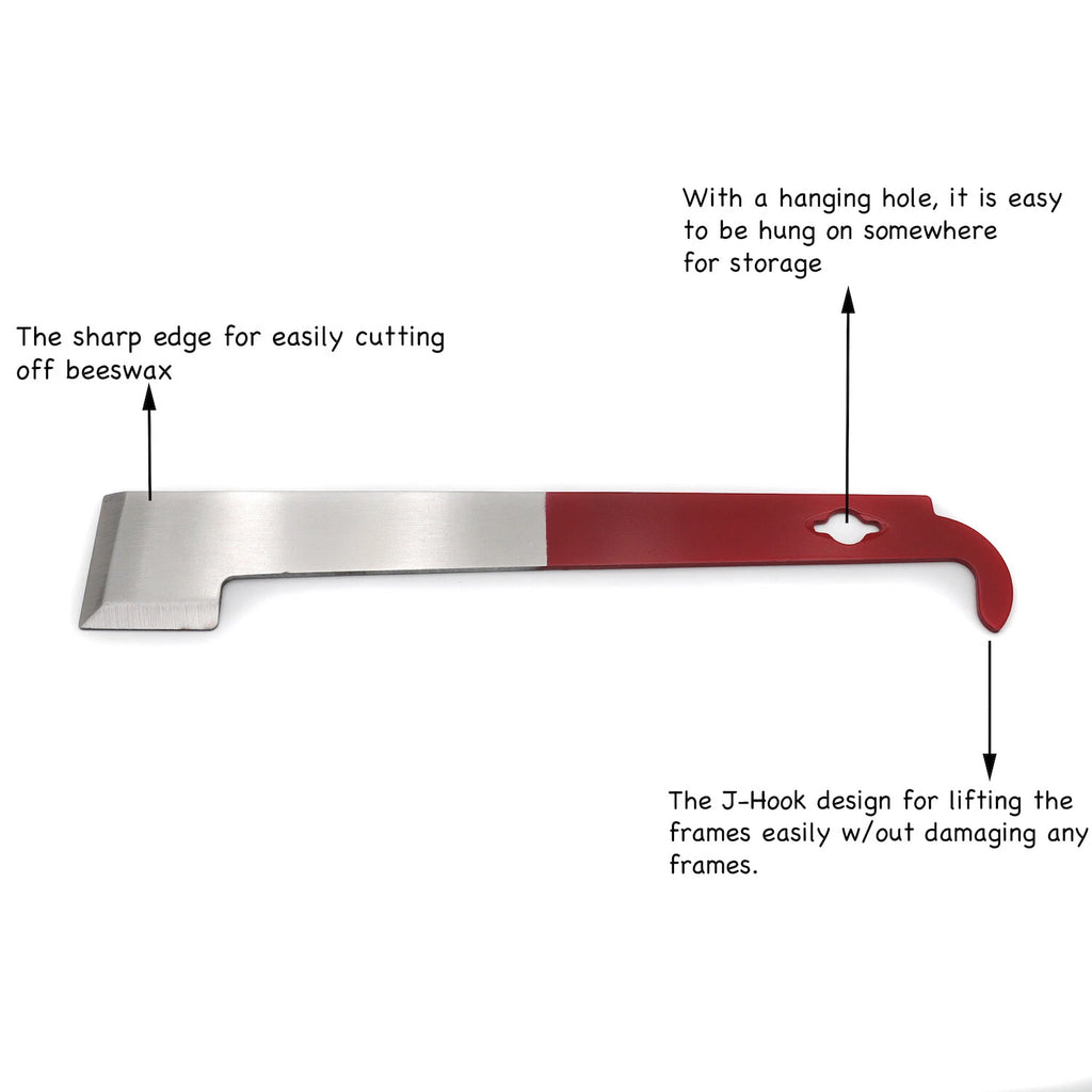 Bee Hive Tool Set of 2 Stainless Steel Scraper J Hook Frame Lifter