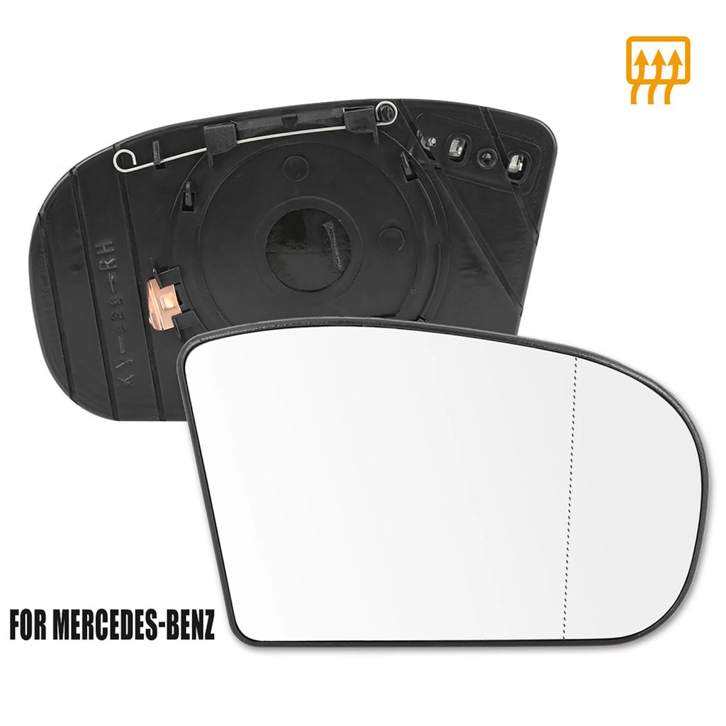 Heated Mirror Glass with Backing Plate Passenger Side for Mercedes E500 E550 (2010–2016)