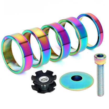 Set of 4 Bike Headset Spacers with Top Cap for 28 6mm Fork