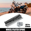 Bicycle Spokes Steel Replacement 14G 238mm with Nipples for Most Bikes
