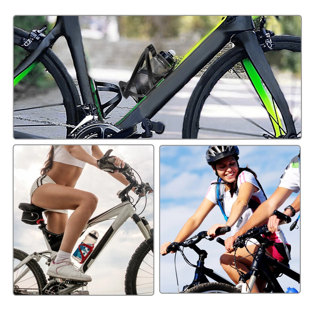 Bike Water Bottle Cage Holder Set with Screws for Bicycle Universal (—)