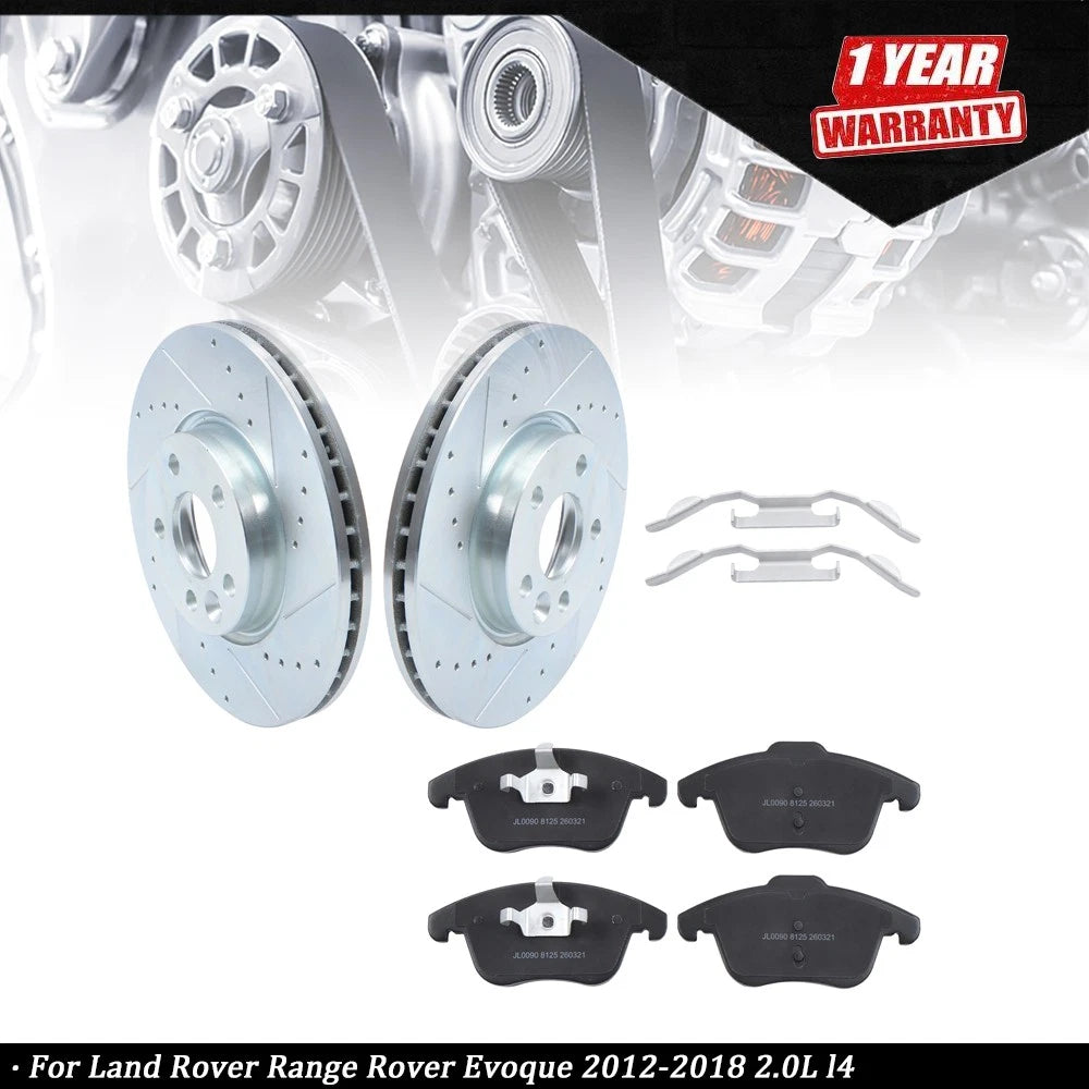 Front Brake Disc and Pad Kit for Land Rover Range Rover Evoque (2012–2018)