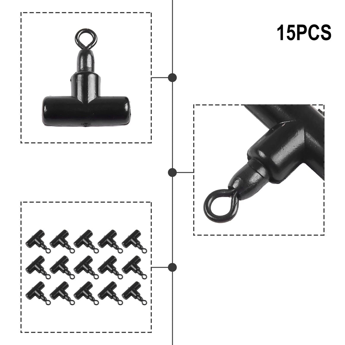 15pcs Marker Float Setup with Slider Swivel Rig Beads for Carp Fishing