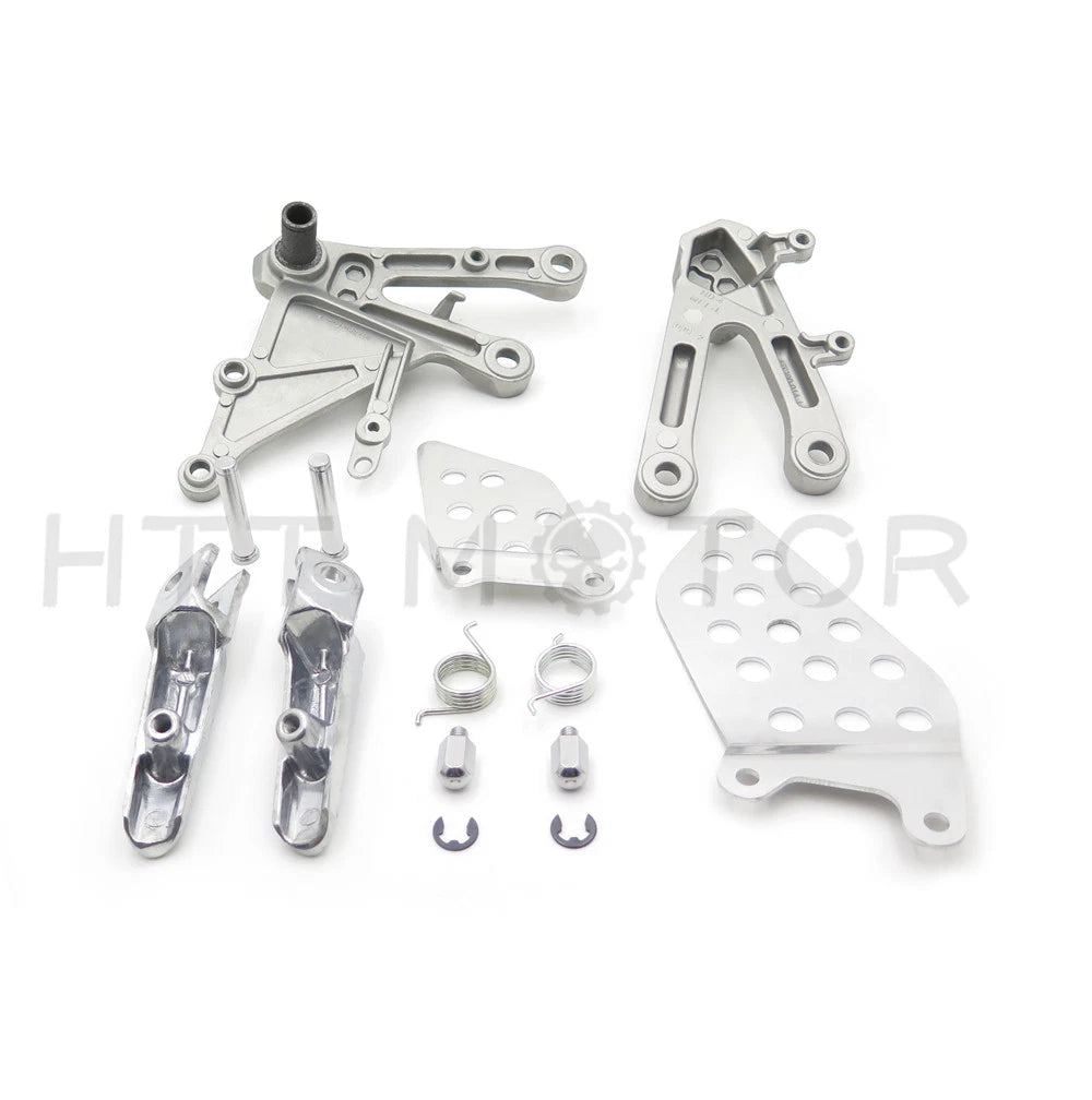 Set of 2 Silver Front Footrest Pegs Bracket for Honda CBR1000RR (2004–2007)