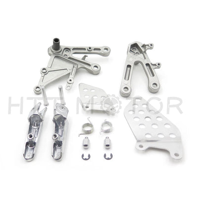 Set of 2 Silver Front Footrest Pegs Bracket for Honda CBR1000RR (2004–2007)