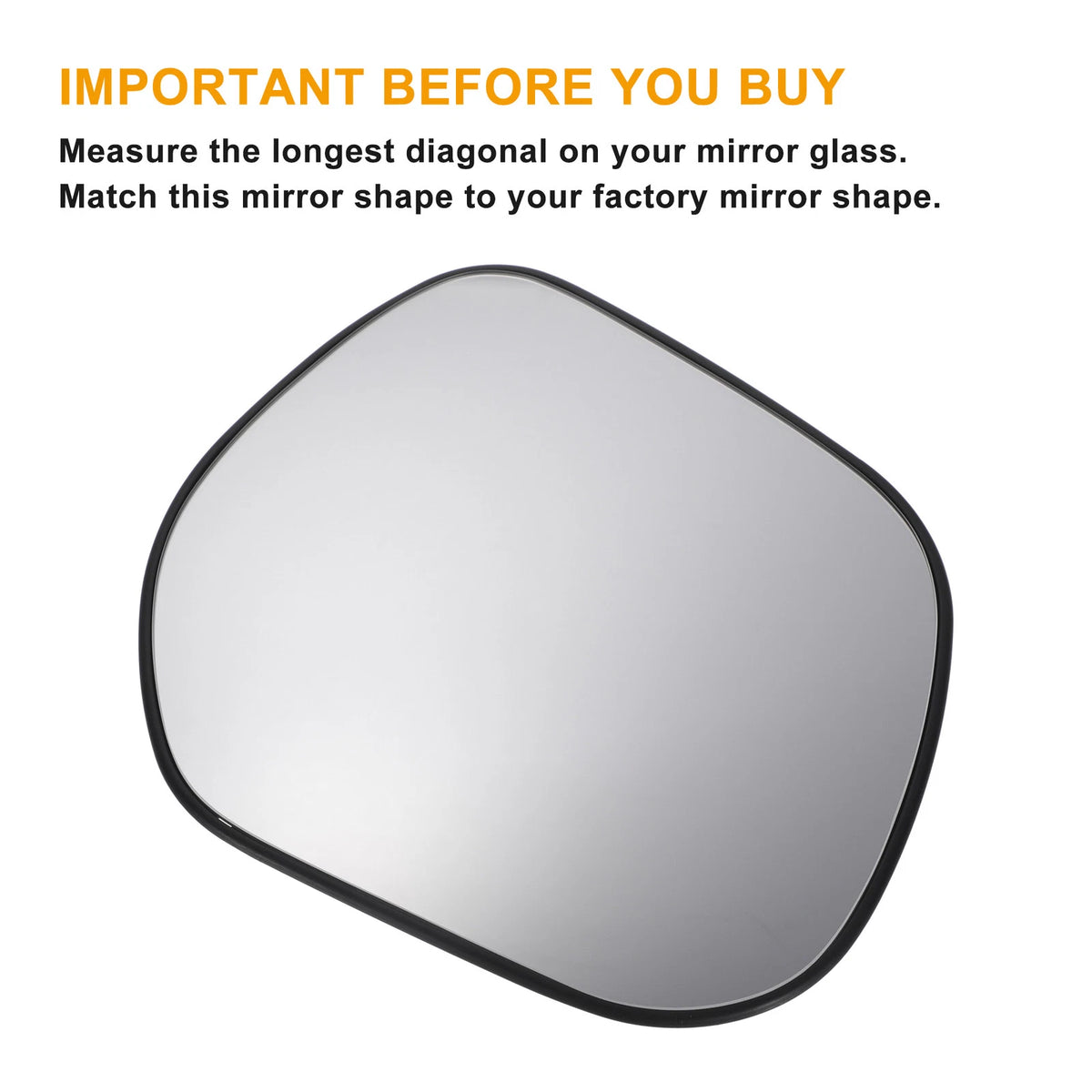 Right Side Heated White Mirror Glass for Citroen C Crosser (2007–2012)