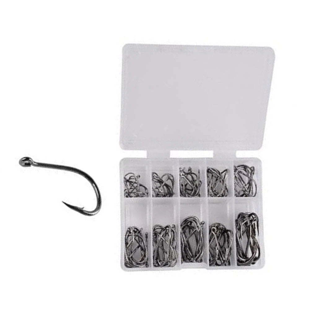 500 Pcs Fishhook Set for All Anglers - High Carbon Steel Hooks