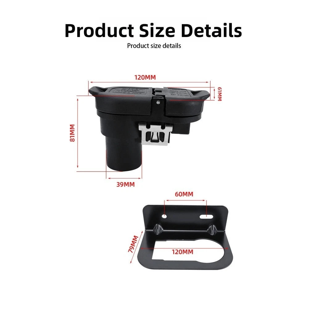 7 Way Trailer Connector for Vehicle Tow Harness (Rust Resistant)