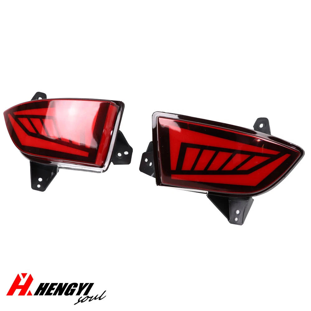 2X 3 in 1 LED Red Rear Bumper Fog Light Tail Light for Honda Pilot (2019–2022)