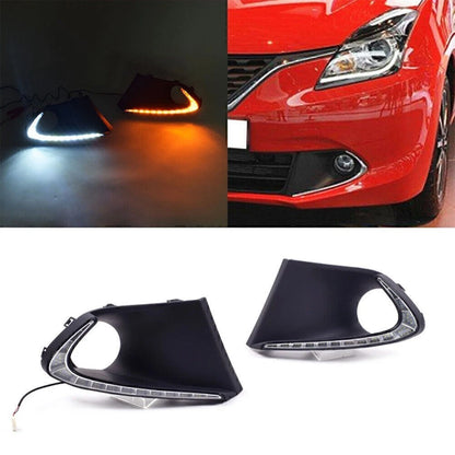 2X LED DRL Daytime Running Lights w/ Turn Signal for Suzuki Baleno (2016–2017)