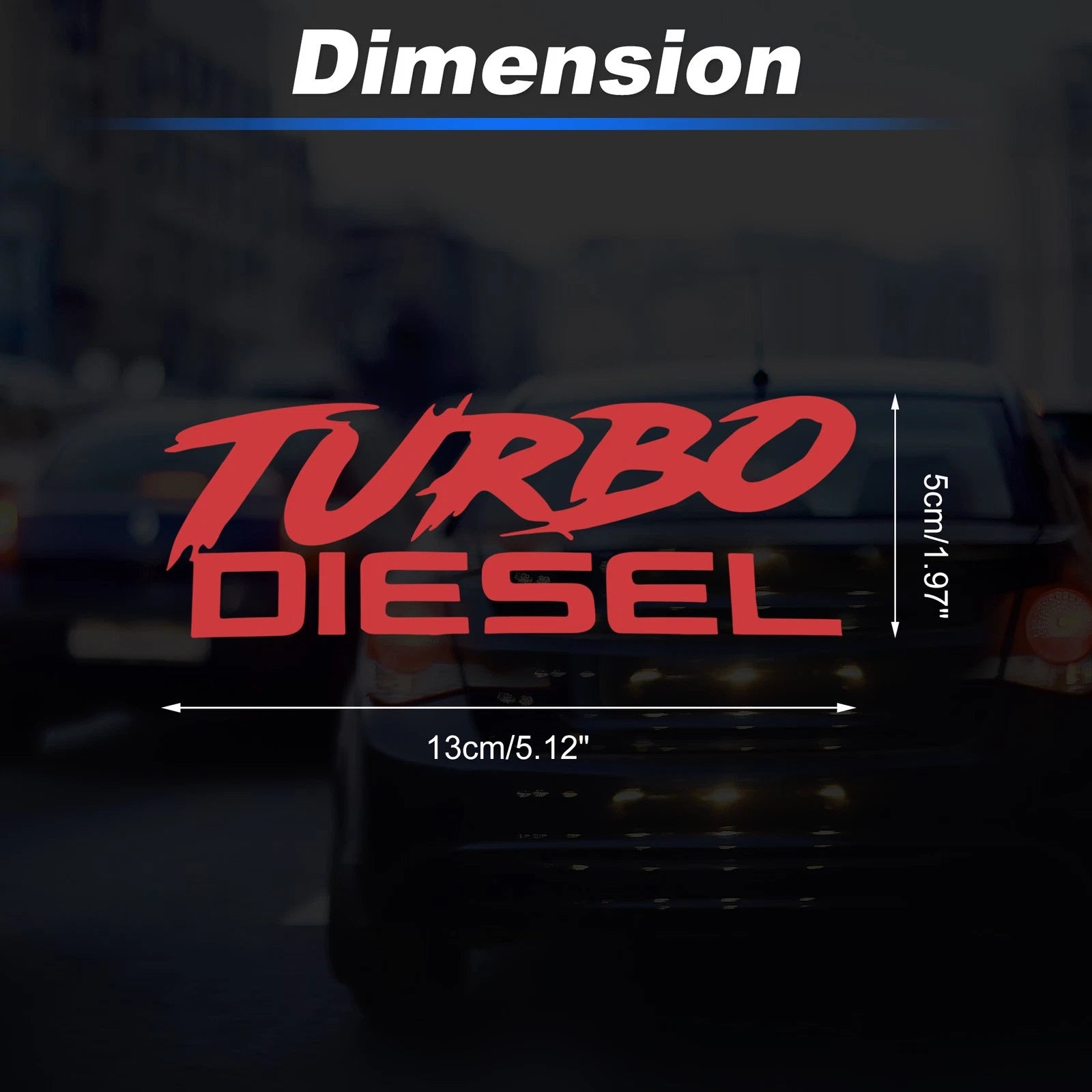 Reflective Bumper Decal for Turbo Diesel (Personalized)