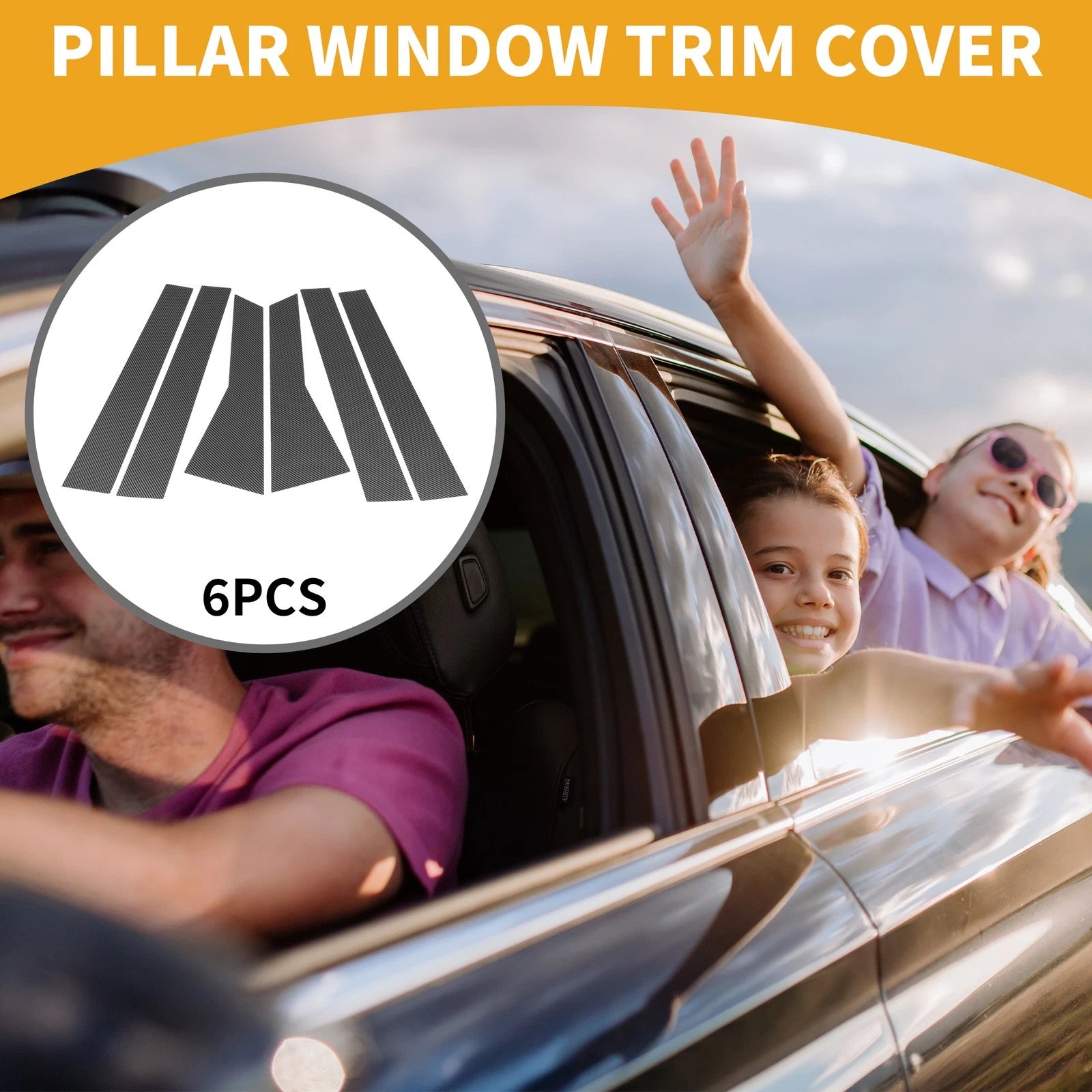 6 Pcs Door Pillar Window Trim Replacement for Honda CR-V (2011–2016)