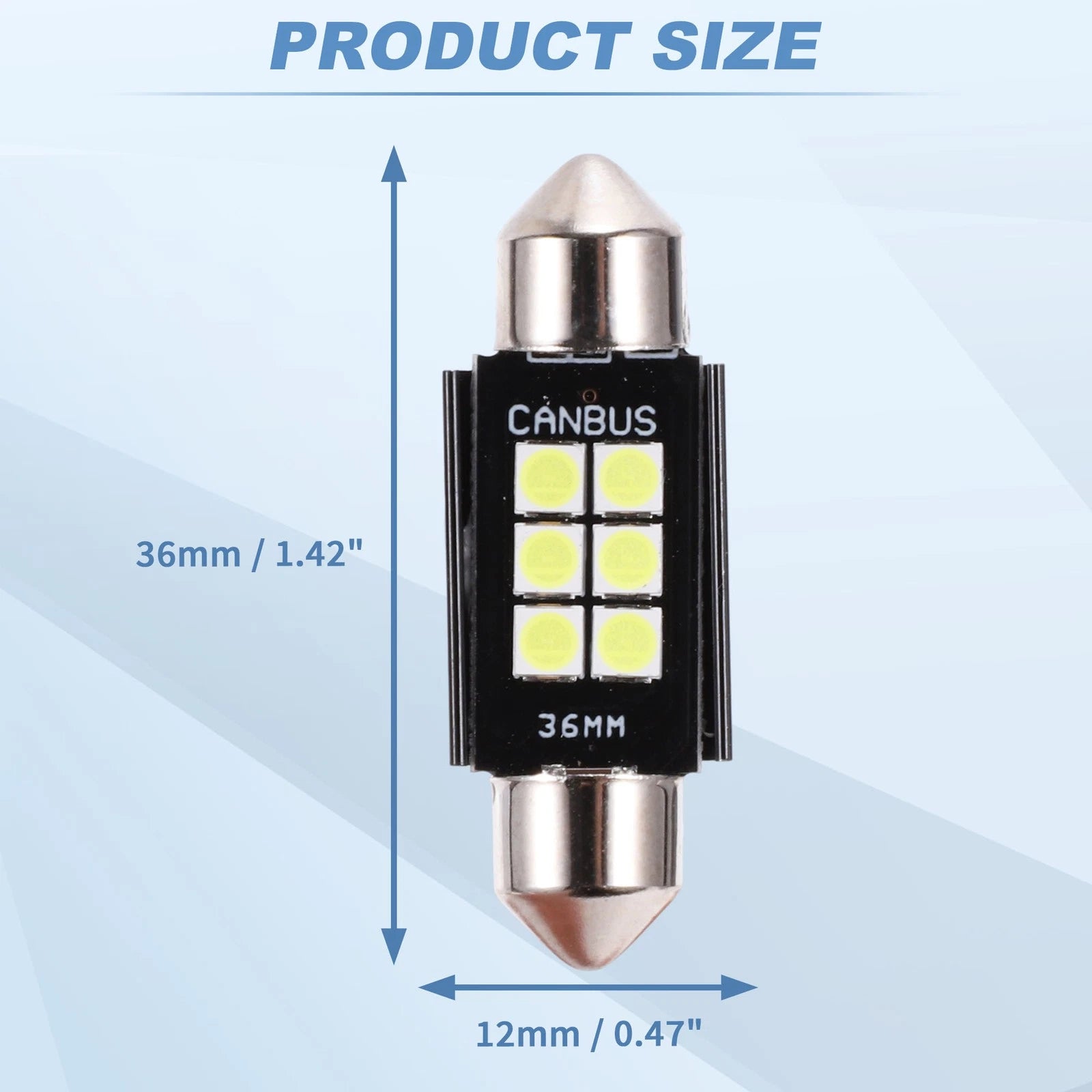 2X LED Dome Light Bulbs 3030 Chip 36mm for