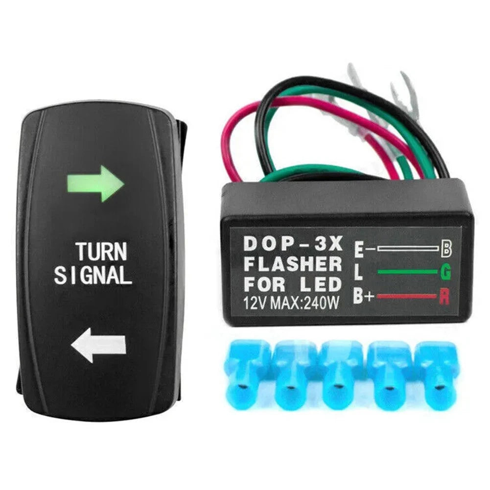 Blinker Relay and Rocker Switch for ATVs UTVs (Compatible)