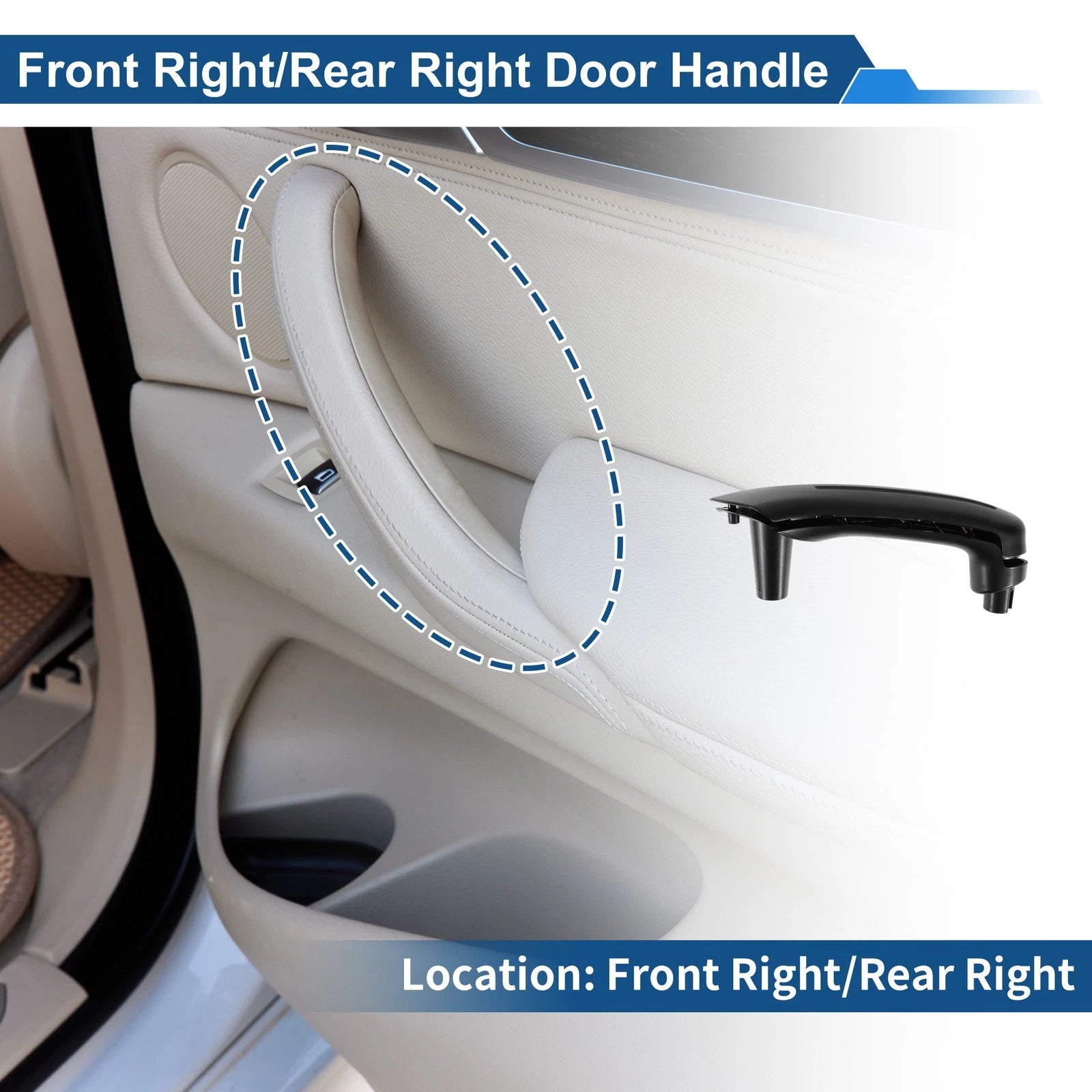 Front Driver Side Inner Door Panel Handle for VW MK4 (1997–2006) No. 1J0867172A