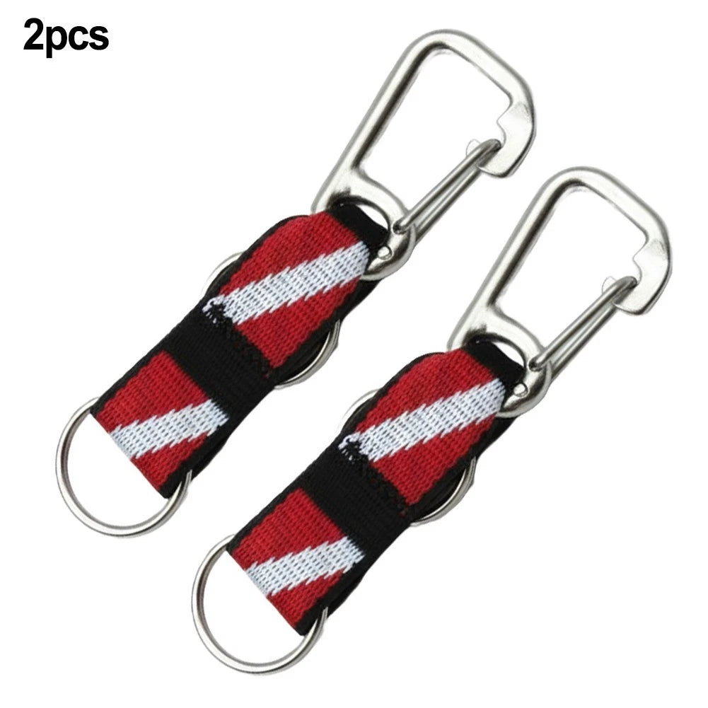 2X Scuba Diving Split Ring Connector with Clip for Secure Attachment