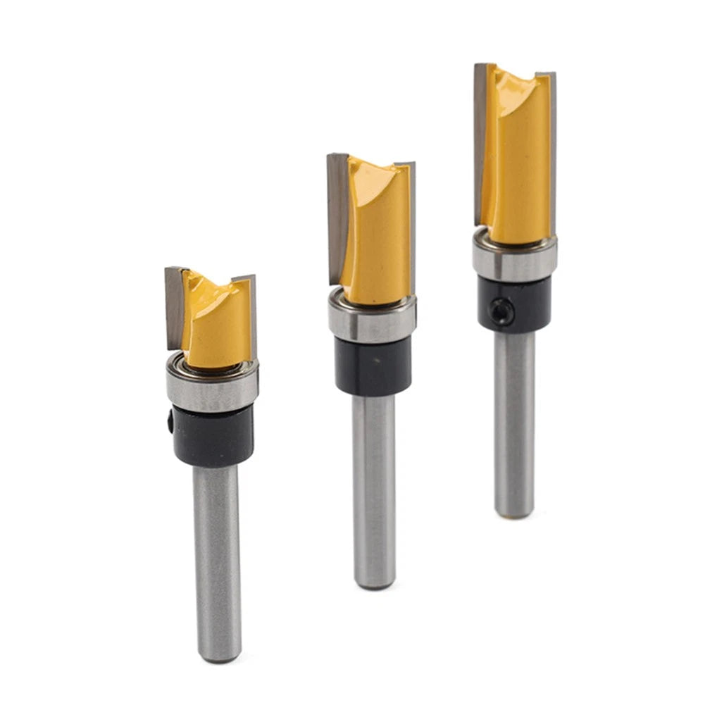 3PCS 1/4" Shank Flush Trim Router Bit Set for Woodworking