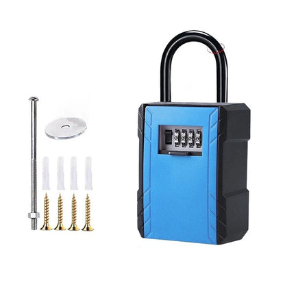 4 Digit Code Key Lock Box Waterproof with Rubber Ring Seal 19.3x6.9cm