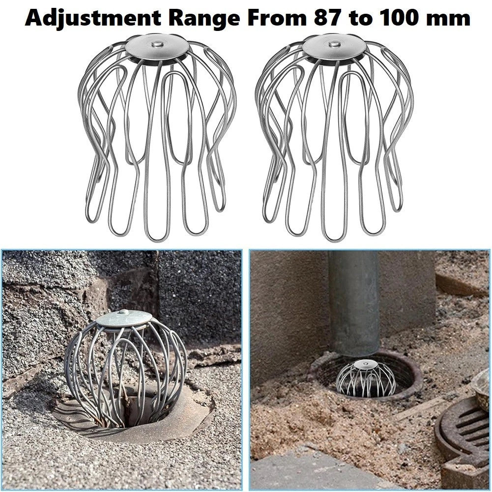 Adjustable Leaf Catcher Basket Set of 2 for Rain Gutter Downpipe 87-100 mm
