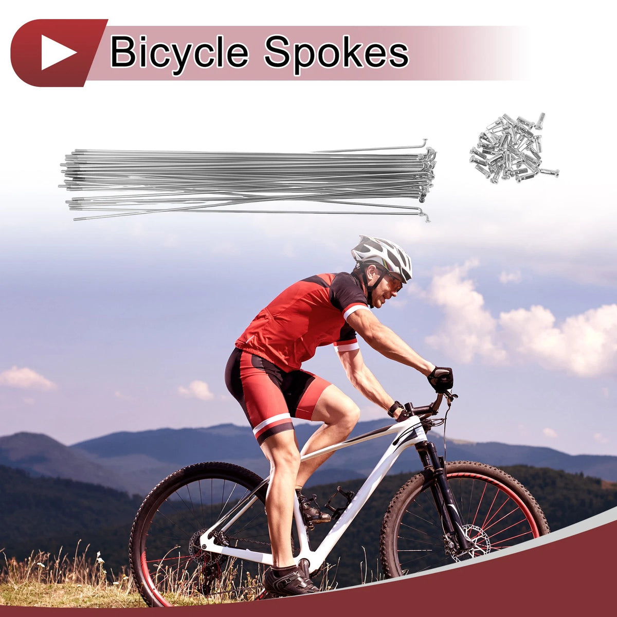 Bicycle Spokes Set 249mm Steel Galvanized No.45 for 36 Spoke Wheels (—)