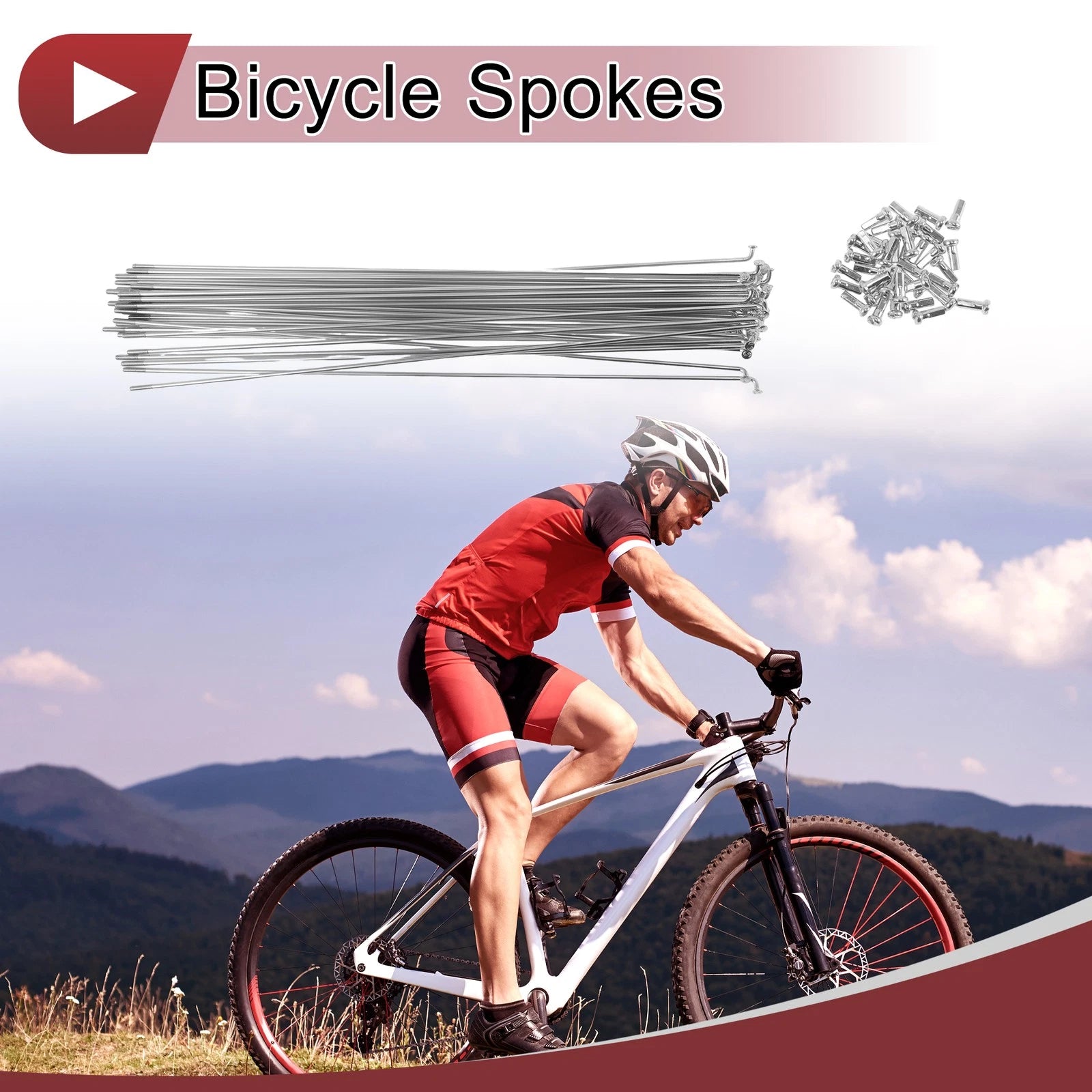 Bicycle Spokes Set 249mm Steel Galvanized No.45 for 36 Spoke Wheels (—)