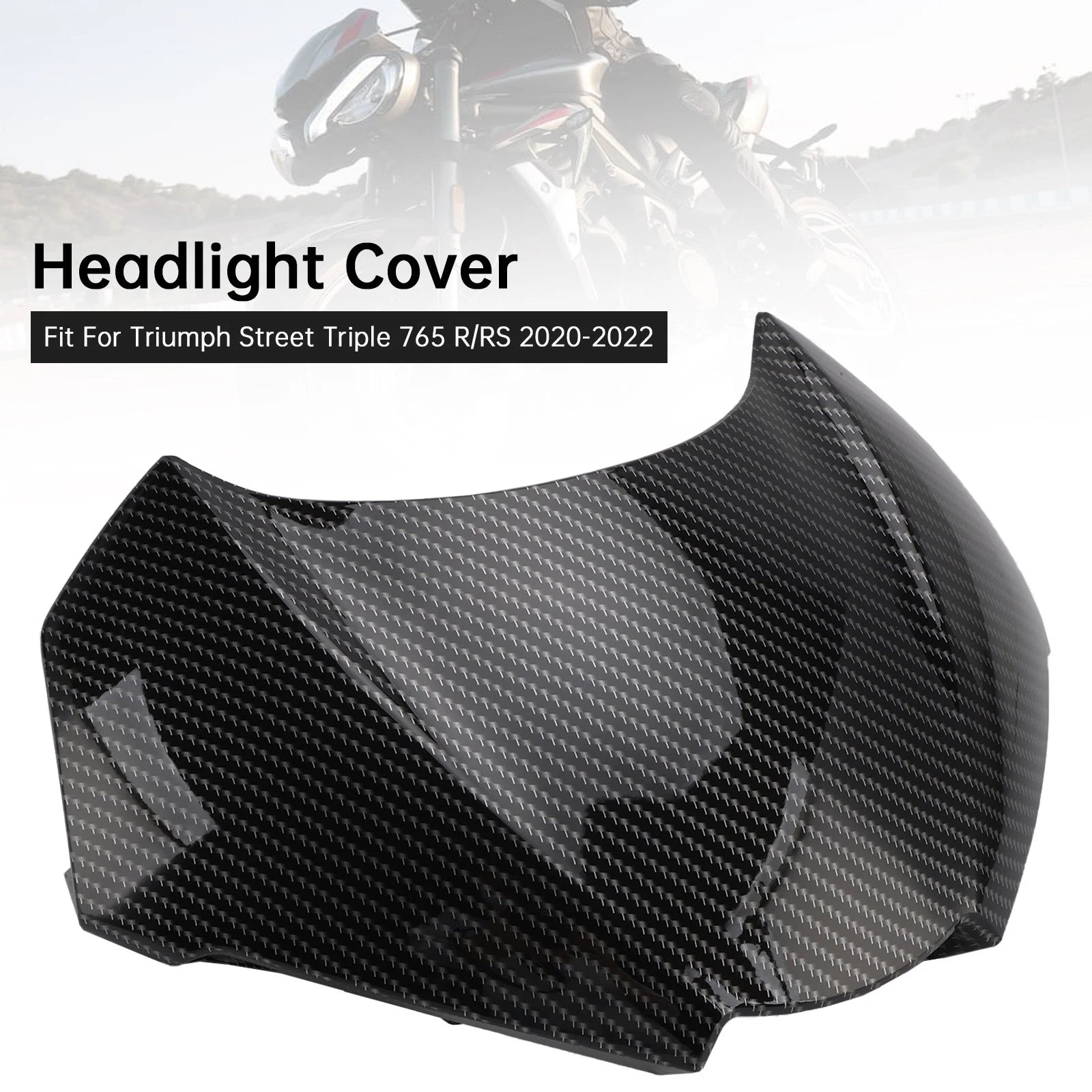 Front Nose Headlight Cover Fairing for Street Triple 765 R/RS (2020–2022) Carbon