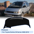 Dash Cover for Toyota Estima 50 Series 2006–2019 Polyester Black Blue Edge