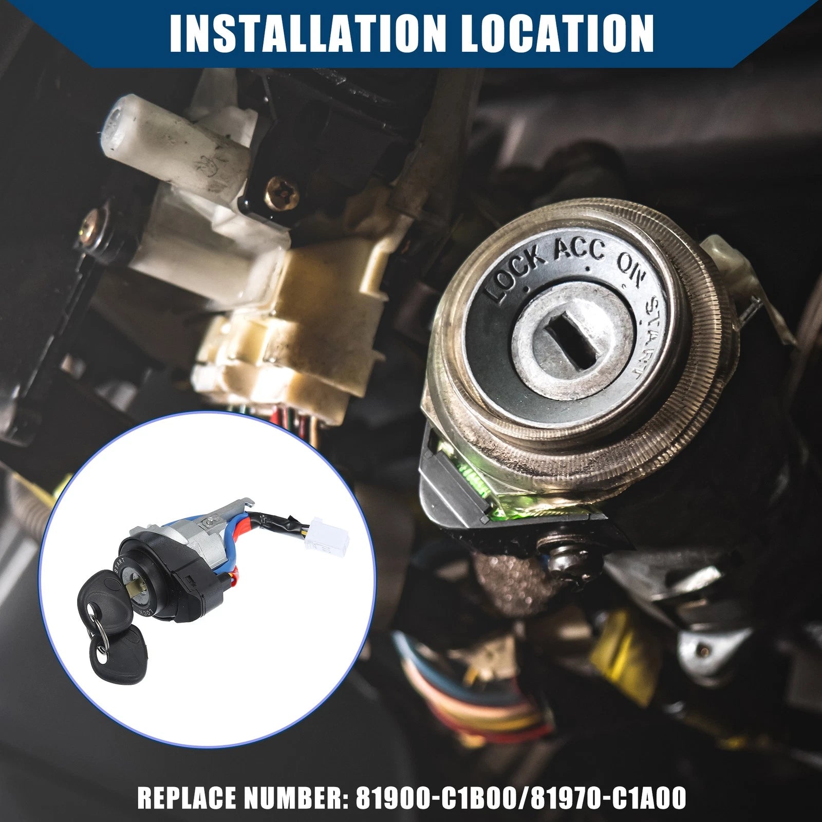 Ignition Switch Door Lock Trunk Lock Replacement for Hyundai Sonata (2015–2017)