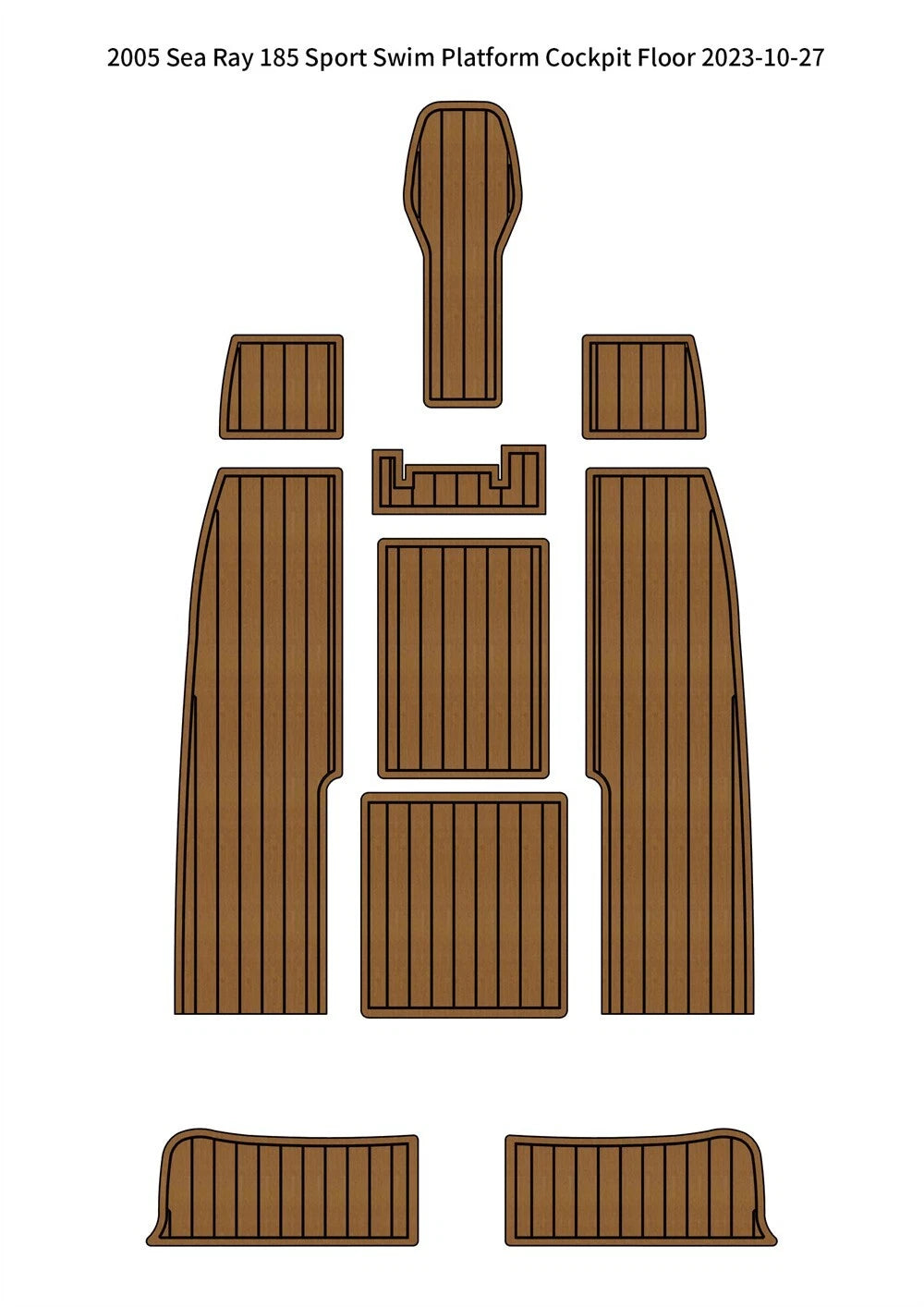 EVA Foam Teak Flooring Mat for Sea Ray 185 Sport (2005)