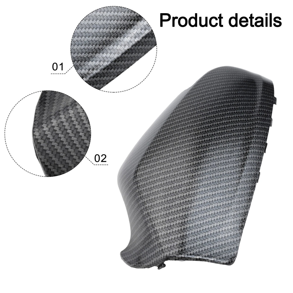 2X ABS Mirror Covers in Carbon Fiber for Opel Astra H (2004–2010)