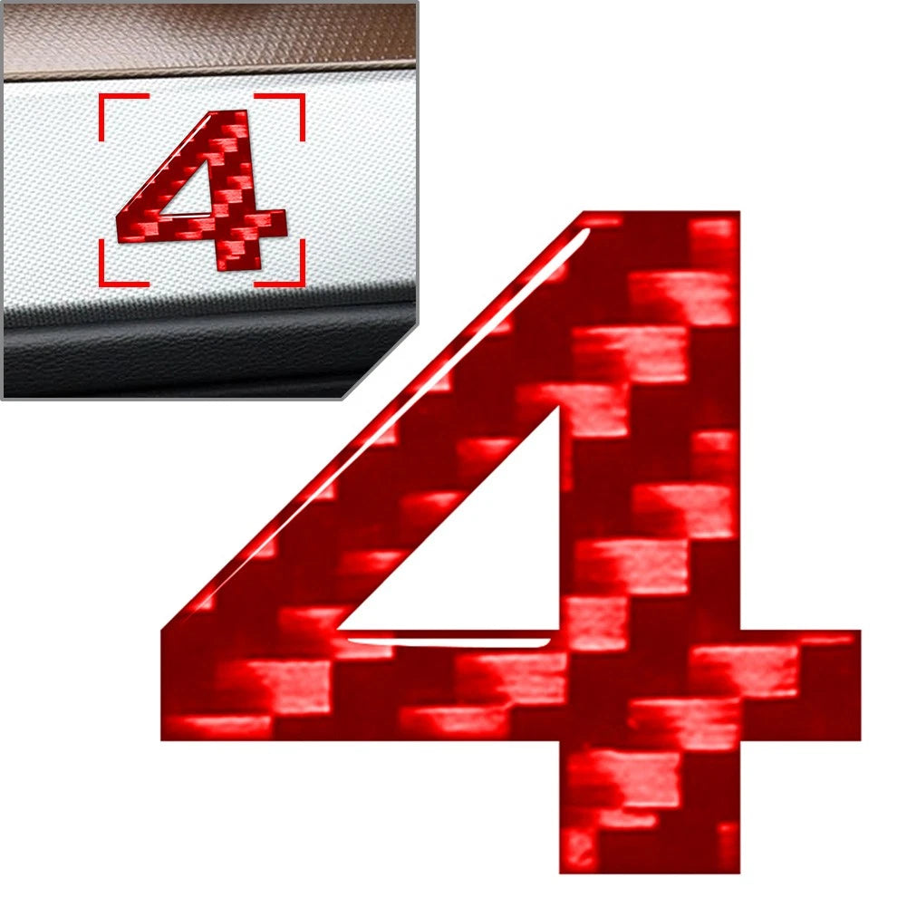 Carbon Red Door Wall Badge Emblem Decals for Car Window (#4)