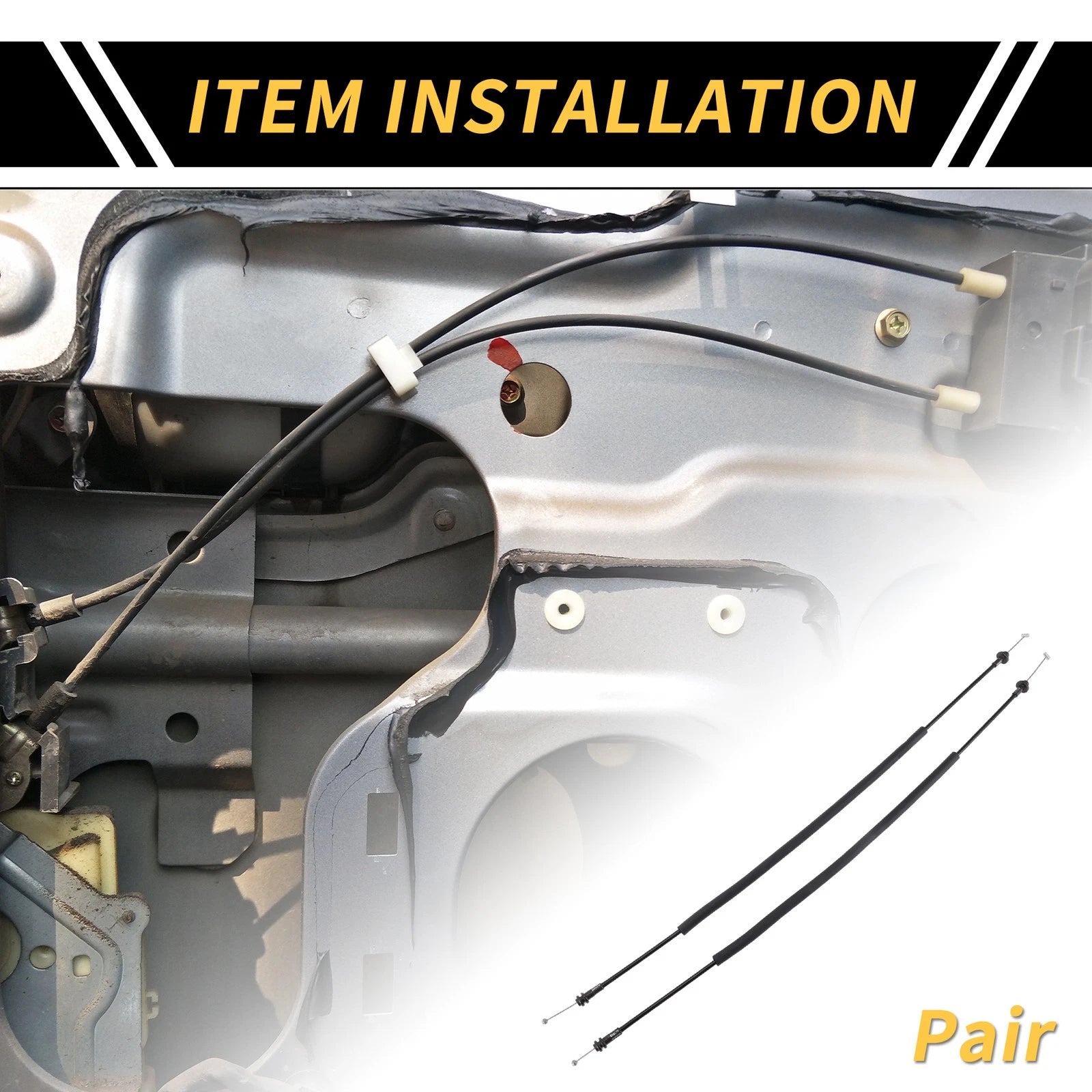 Door Latch Release Cable Kit (2 Pcs) for Dodge Ram 1500 2500 3500 (2009–2018)