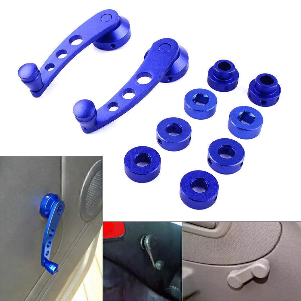2X Universal Aluminum Alloy Window Crank Handle - Blue