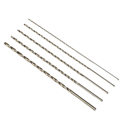 5 Pcs 2/3/3.5/4/5mm HSS Extra Long Drill Bits Set for Metal Drilling