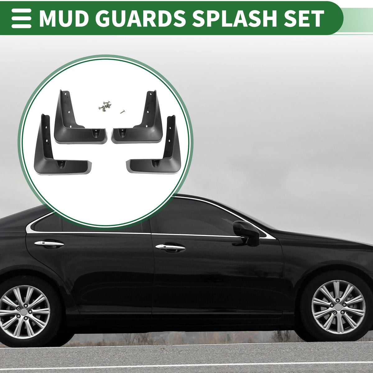 Mud Flap Splash Guard 1 Set for Lexus ES350 Base Sedan (2013–2018)