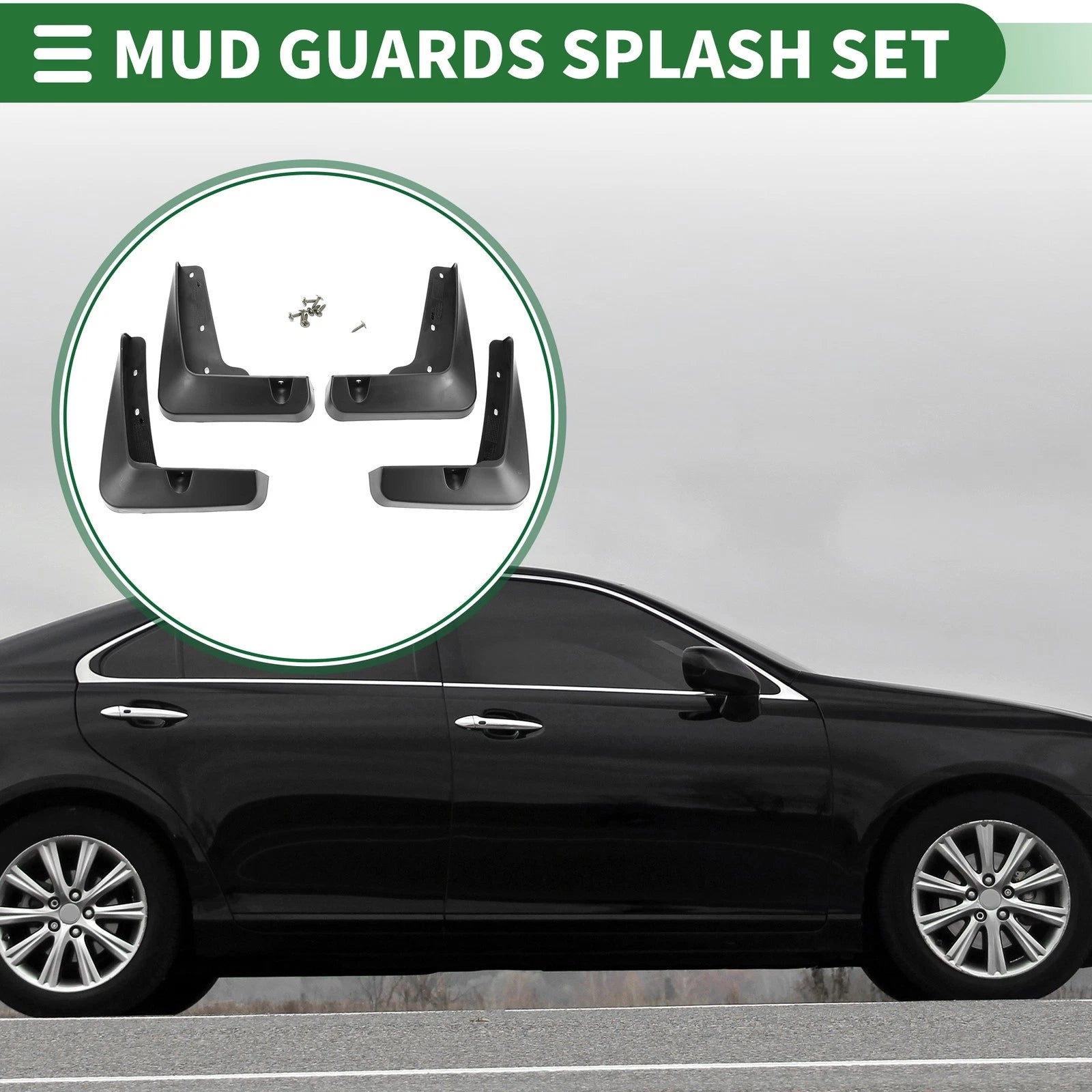 Mud Flap Splash Guard 1 Set for Lexus ES350 Base Sedan (2013–2018)
