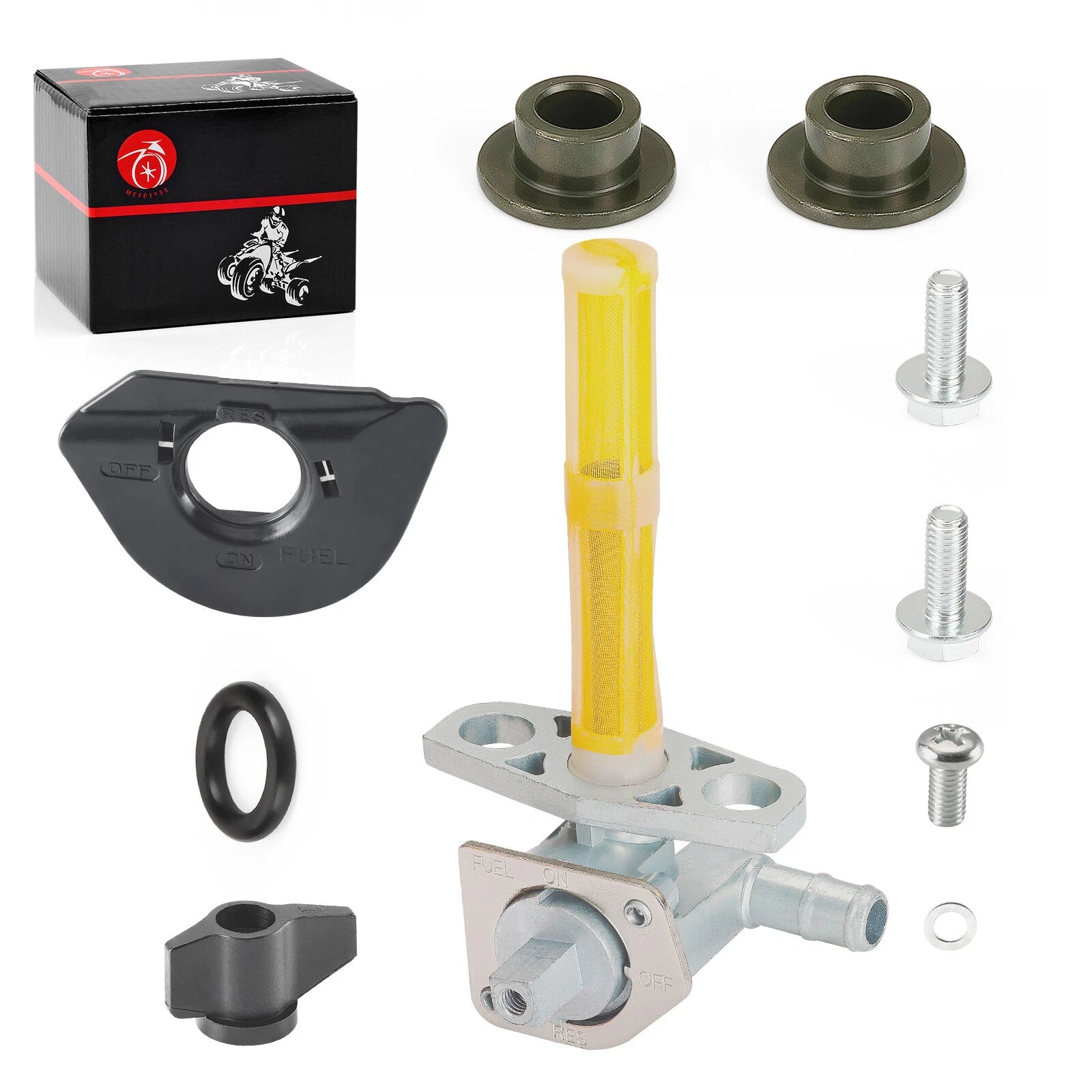 Fuel Valve Petcock + Fuel Mark Plate for Honda TRX450R (2004–2007)