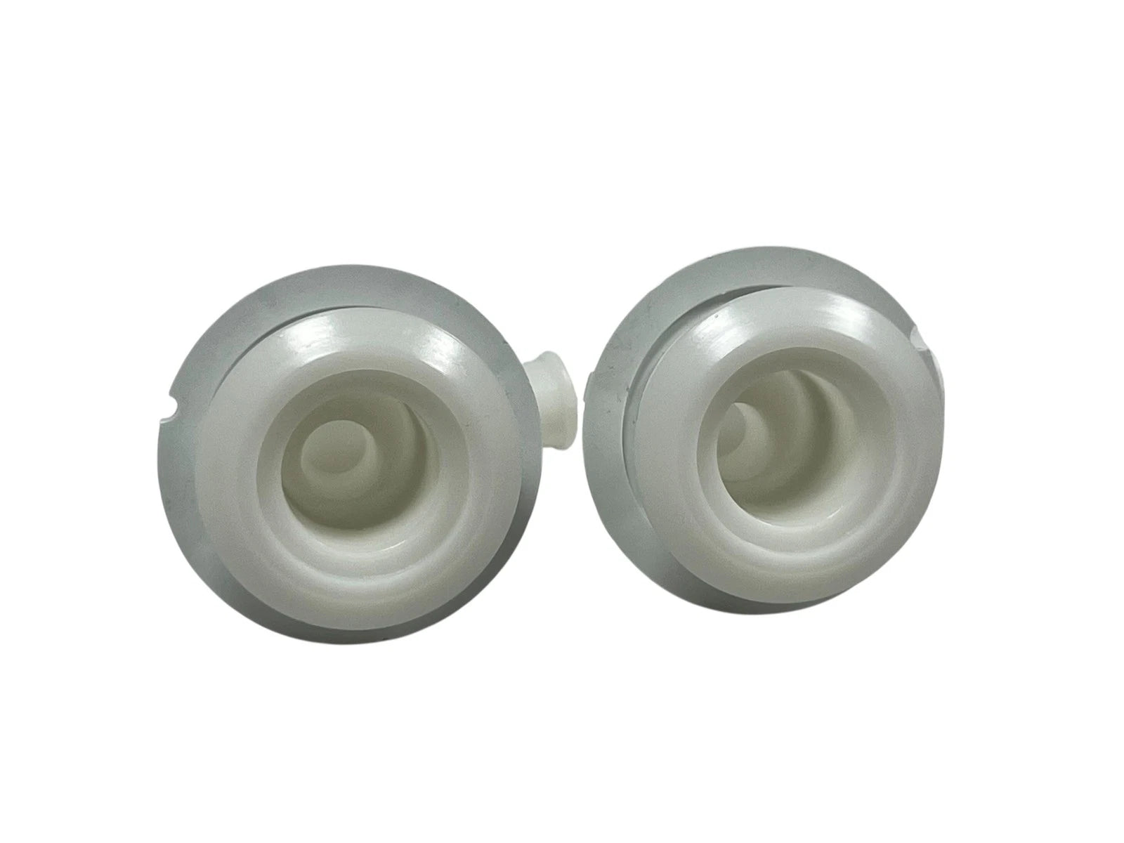 2X 100 Degree Plastic Thru Hull for Hose Barb, White (3/4in)