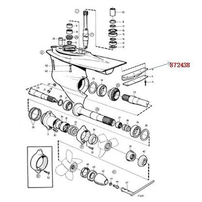 Non Return Valve Exhaust Flap for Volvo Penta Sterndrive DP-D (2000–2023)