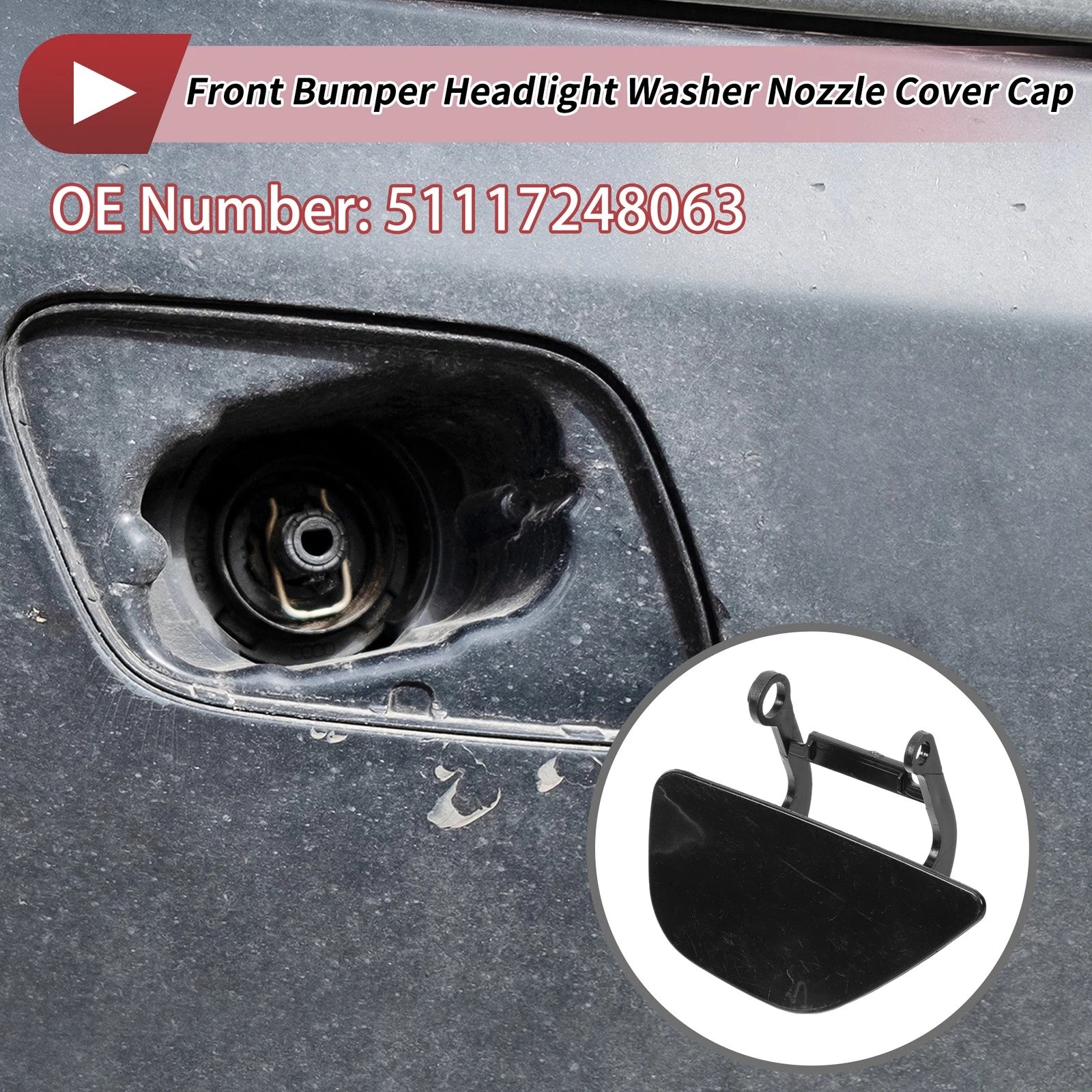 Front Left Washer Nozzle Cover Cap for BMW 535i GT (2010–2017)