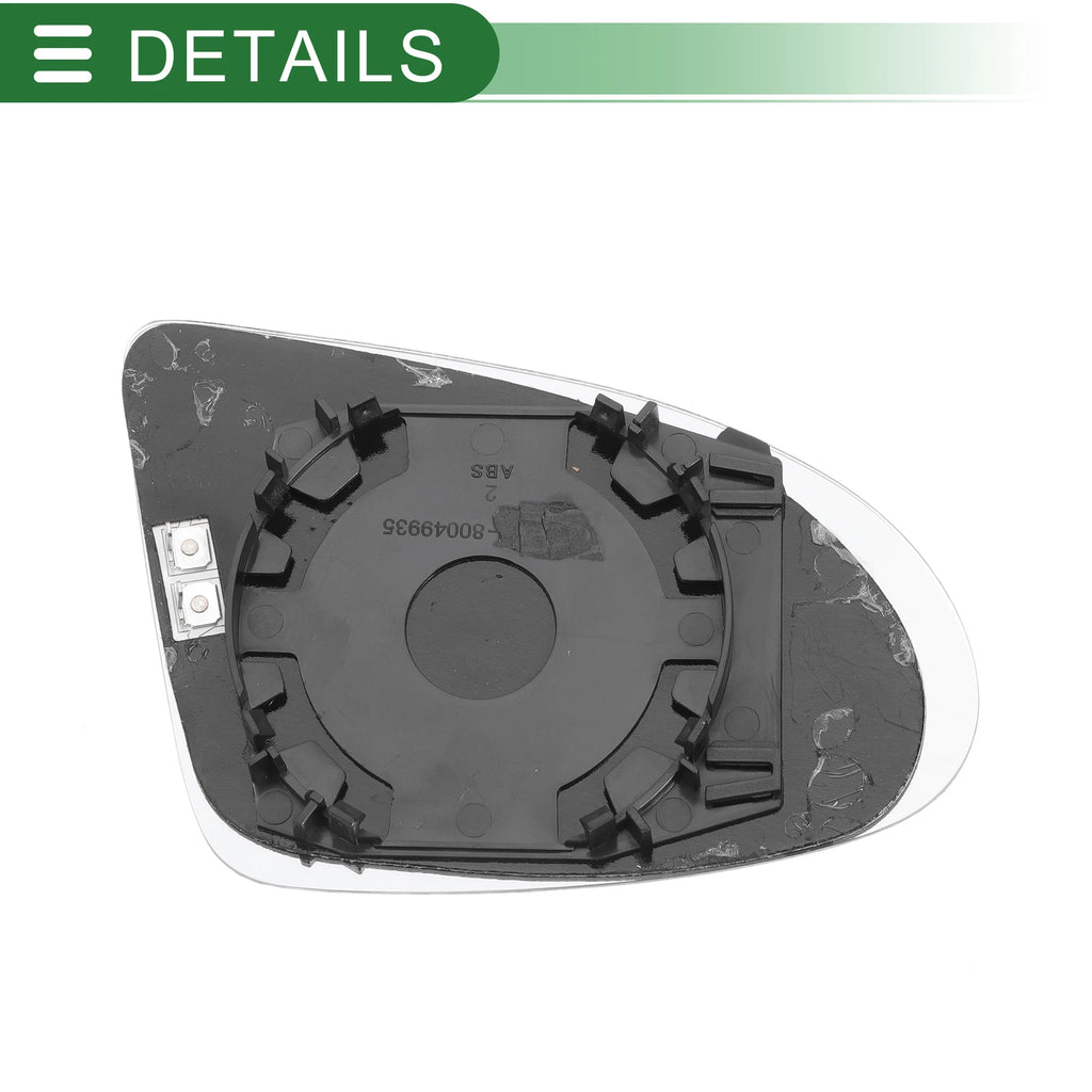 Aspherical Heated Left Side Mirror Glass for Audi A2 (2000–2005)