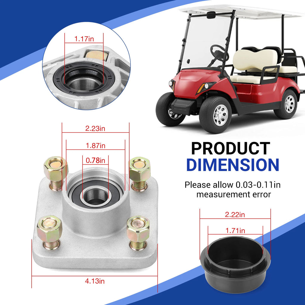 2 Front Wheel Hub & Cover Cap for Yamaha Golf Cart G8/G9/G11/G14/G16/G19/G22/G27