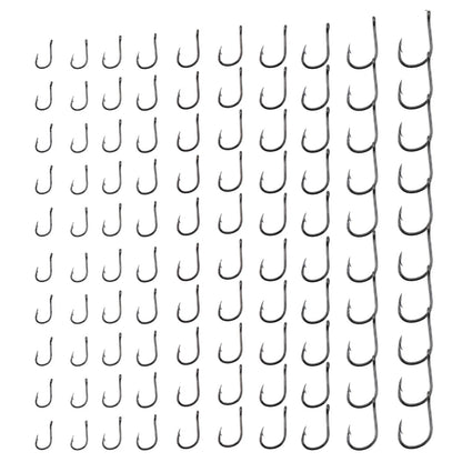 500100pcs High Carbon Steel Fishhook Set for Fishing