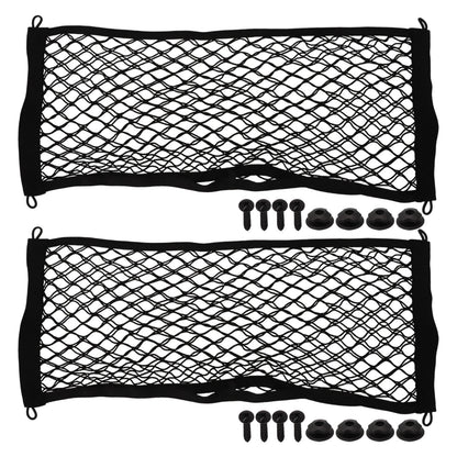 Set of 2 Pocket Storage Nets for RV (25x60cm) with Screws - Black