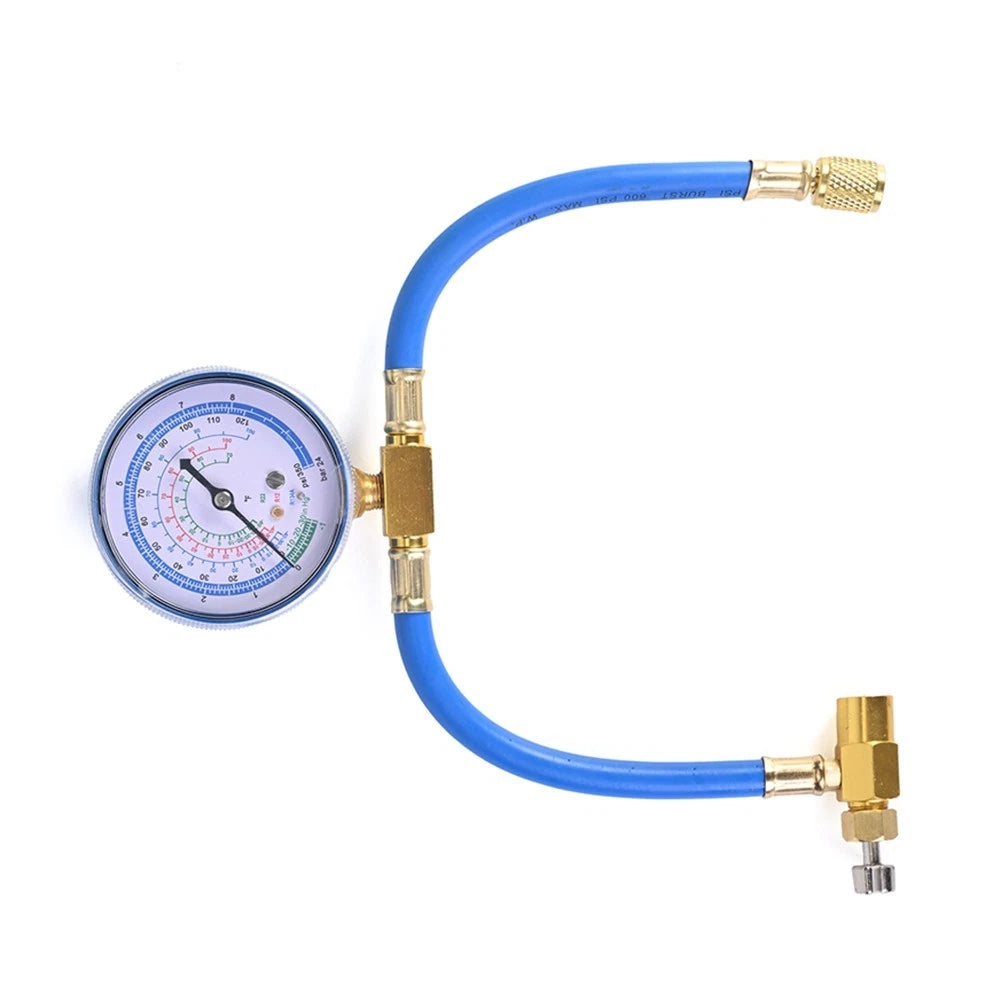 AC Repair Hose with Dual-Range Pressure Gauge for R134A