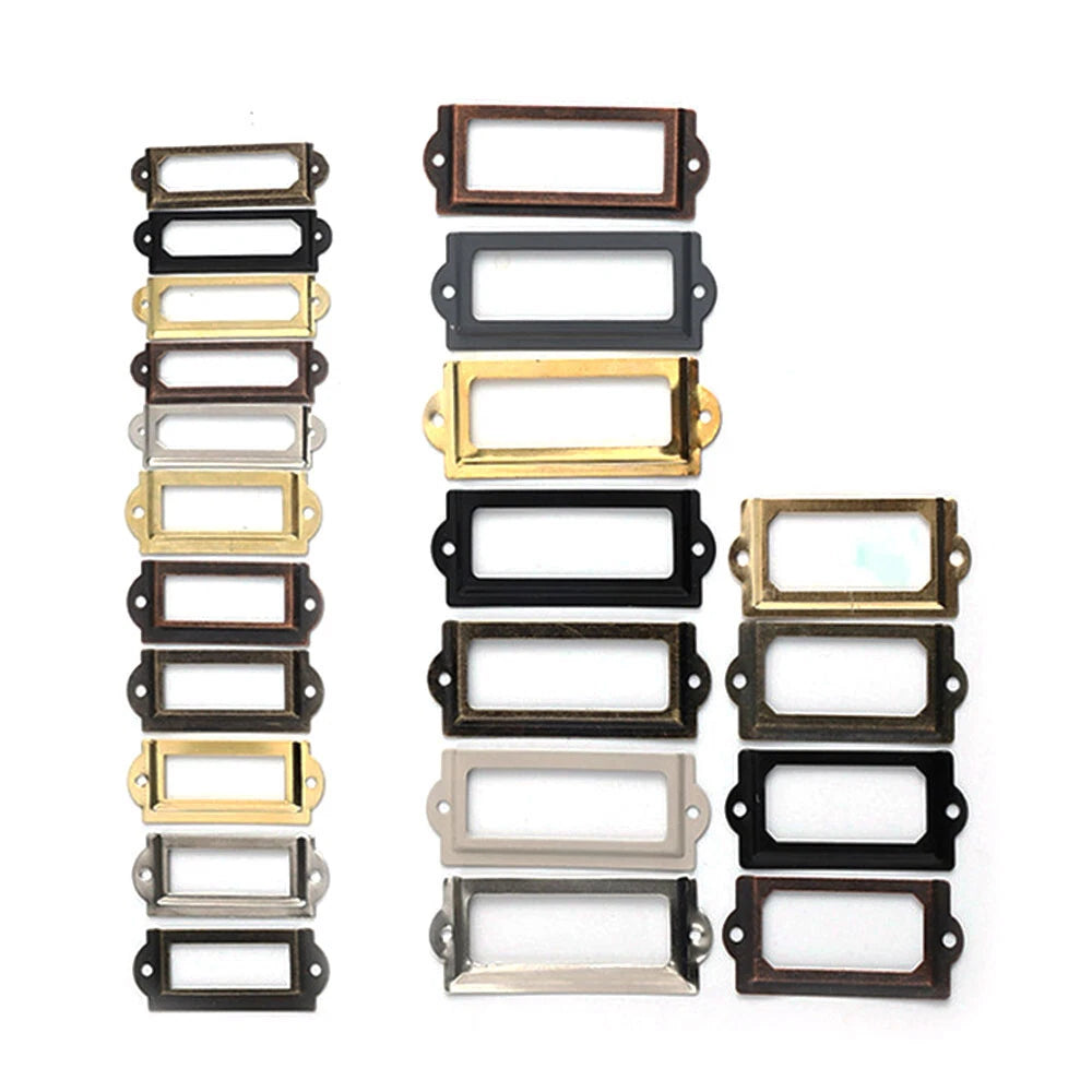12pc Metal Drawer Label Tag Pull Handle for File Cabinet